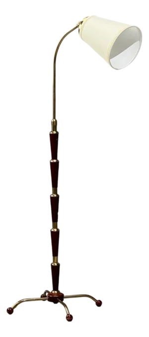 Josef Frank, Model 1842 Floor Lamp, Mahogany, Brass, Sweden, 1950s