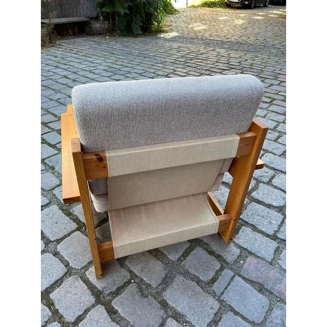 Safari Style Beige-Grey Armchair For Sale - Image 6 of 11