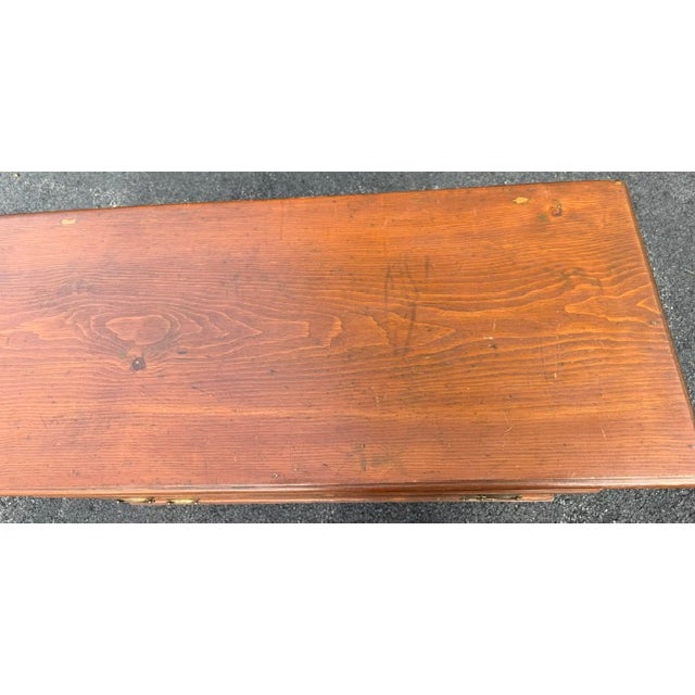 Antique 19th Century Pine Blanket Chest With 1 Real and 1 False Drawer For Sale In Boston - Image 6 of 8