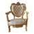 French Rococo Style Beige Velvet Chair For Sale