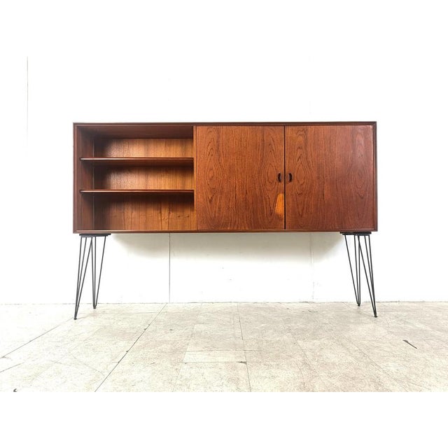 1950s Mid-Century Teak Highboard from Oswald Vermaercke, 1950s For Sale - Image 5 of 8