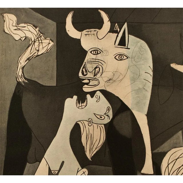 Portraiture 1954 After Pablo Picasso "Guernica. Detail.", Period First Limited Edition Offset Lithograph For Sale - Image 3 of 13