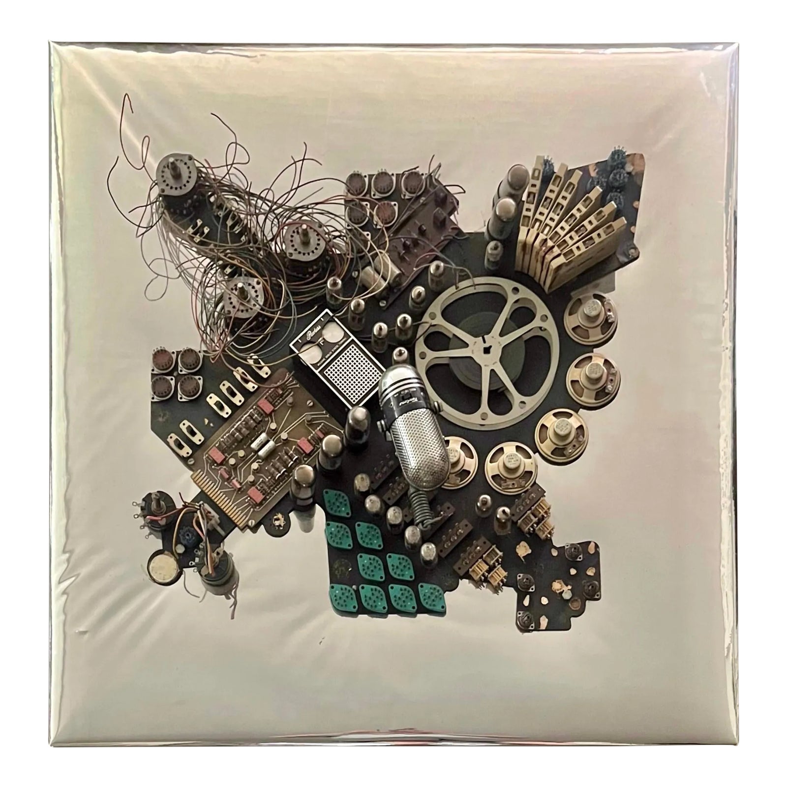 Large 1972 Abstract Media Wall Art Collage Signed | Chairish