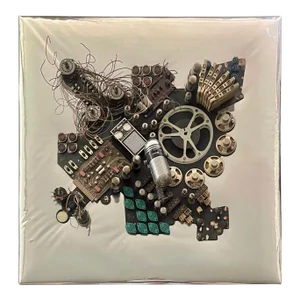 Large 1972 Abstract Media Wall Art Collage Signed