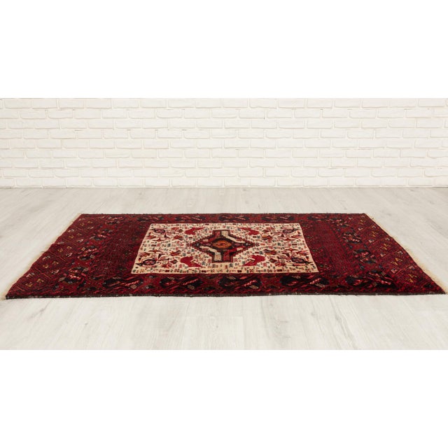 1960s Mid-Century Hand-Knotted Wool Rug with Central Medallion, 1960s For Sale - Image 5 of 5