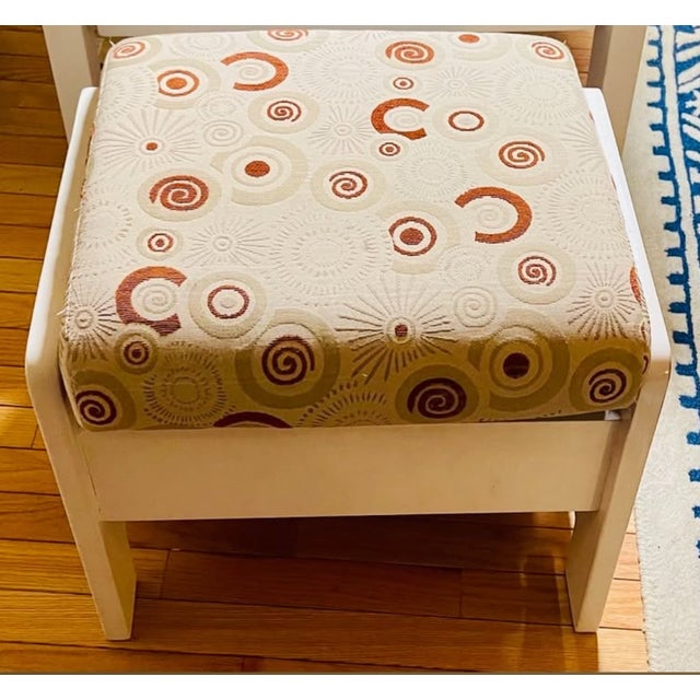 Abstract Beautiful Geometric Abstract Design Nontoxic Handbuilt Ergonomic Dutalier Urban Collection Ottoman For Sale - Image 3 of 4
