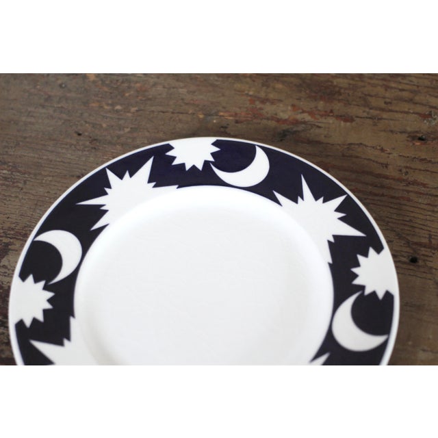 Pagnossin Ironstone Set of 4 Cobalt Blue With Stars and Moons Salad Plates For Sale - Image 6 of 11