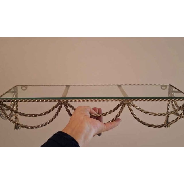 Create immediate glamour for your home with this beautiful Hollywood Regency / Grandmillenial style wall shelf. It...