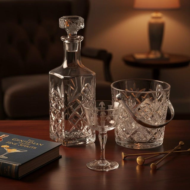 Mid 20th Century Mid Century Modern Sasaki Noritake Bamboo Etched Crystal Cordial Liqueur Dessert Glasses - Set of 11 For Sale - Image 10 of 10