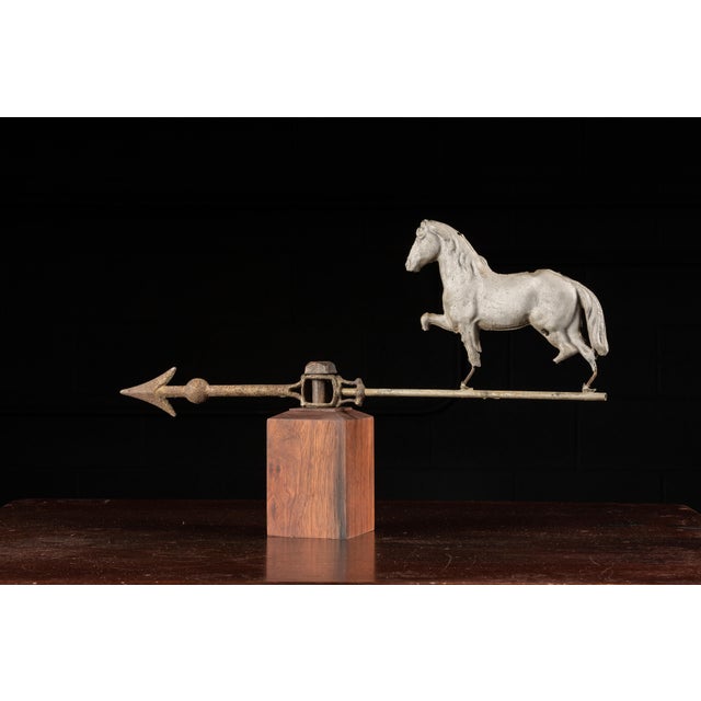 Rustic Antique Zinc Horse Weathervane Topper For Sale - Image 3 of 7