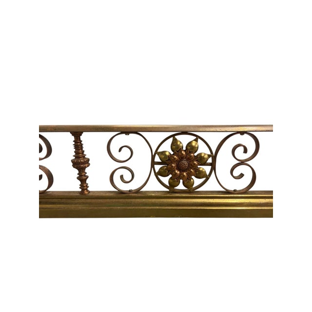 Mixed Metal Fireplace Fender For Sale - Image 4 of 4