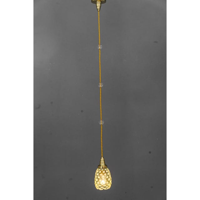 Art Deco Pendant with Original Antique Opaline Glass Shade, Vienna, 1920s For Sale - Image 4 of 14