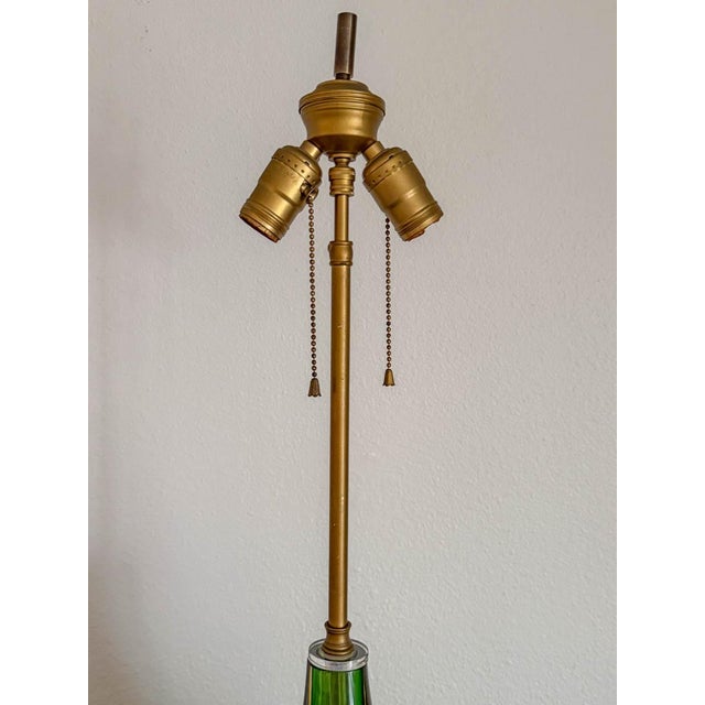Emerald Flavio Poli Murano “Sommerso” Glass Lamp for Seguso Vetri D'Arte, Ca. 1955 For Sale - Image 8 of 11