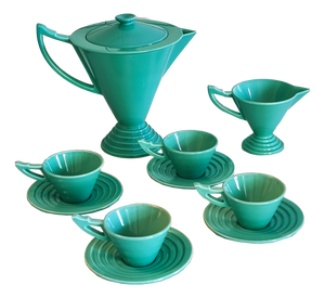 Art Deco Coffee Service from Salins Studio, France, 1930s, Set of 10