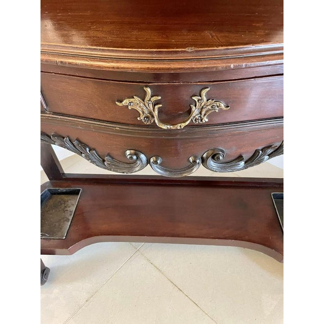 Antique Victorian Hall Stand in Carved Mahogany, 1860 For Sale - Image 6 of 14