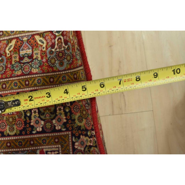 Tabriz Rug 8’1” X 10’11” Red Wool Vintage Traditional Hand-Knotted Carpet For Sale - Image 11 of 13