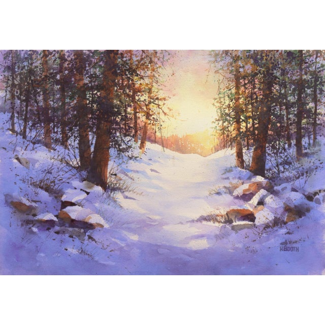 'Snowy Mountain Sunrise' by Harold Booth, Circa 1975, Museum of Fine Arts, Boston For Sale - Image 11 of 11