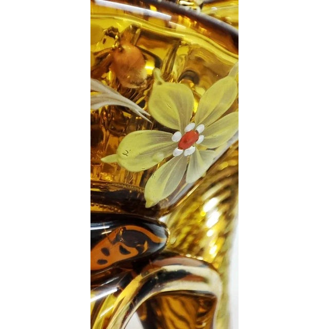 Hand-Painted Crystal Candleholder, Italy, 1940s For Sale - Image 9 of 13