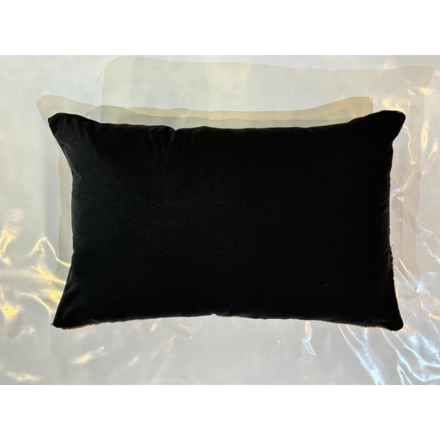 Pillow made with wool pile genuine hand made antique Persian rug fragment-Poly fill with fabric backing ,sewn closure-