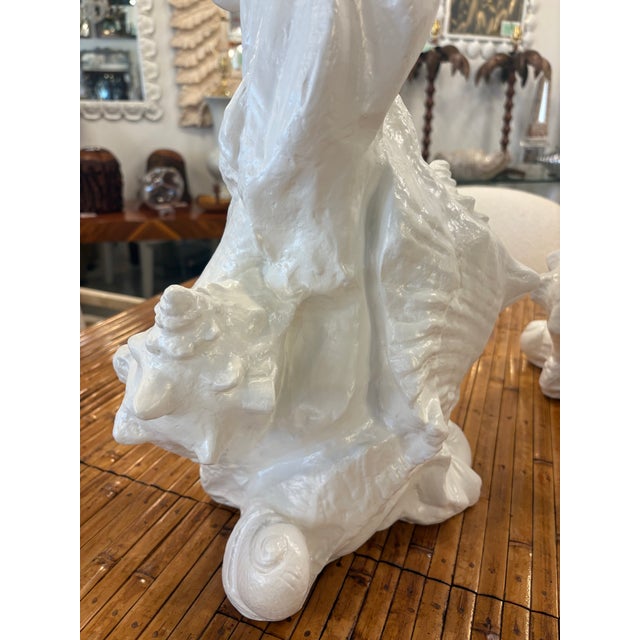 Vintage Pair Seashell Shell Plaster Table Lamps by Sirmos Newly Wired & Restored For Sale - Image 10 of 11