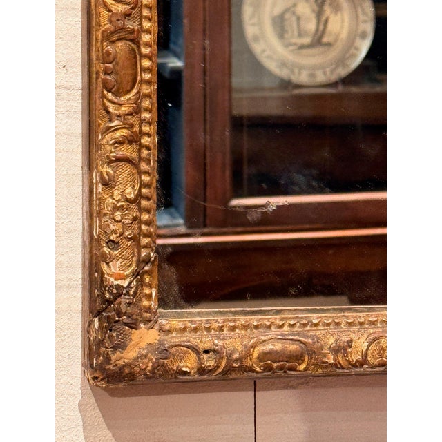 19th Century French Giltwood Mirror With Shell Crest For Sale - Image 6 of 8