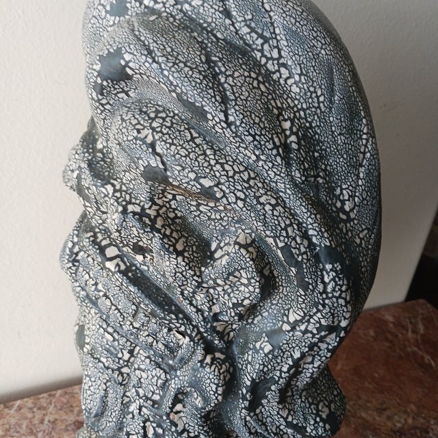 Ceramic Late 20th Century Ancient Hawaiian Warrior Chief Vintage Ceramic Sculpture For Sale - Image 7 of 11