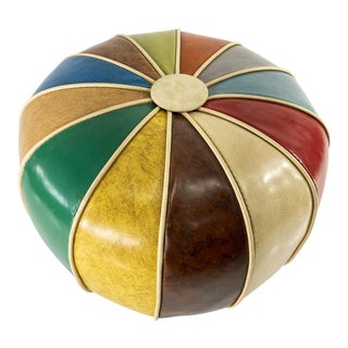 1970s Vintage Vinyl Pillow For Sale