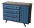 Vintage Blue Wooden Commode, 1950s For Sale