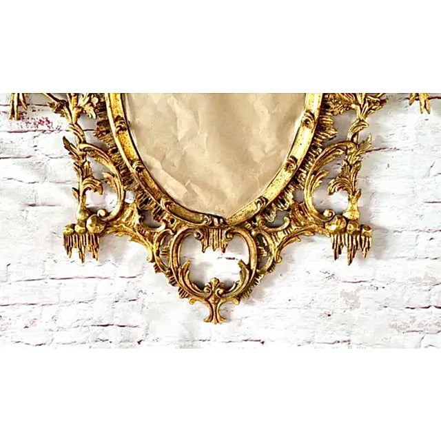 Chinese Chippendale Style Oval Giltwood Pagoda Wall Mirror For Sale In Tampa - Image 6 of 11