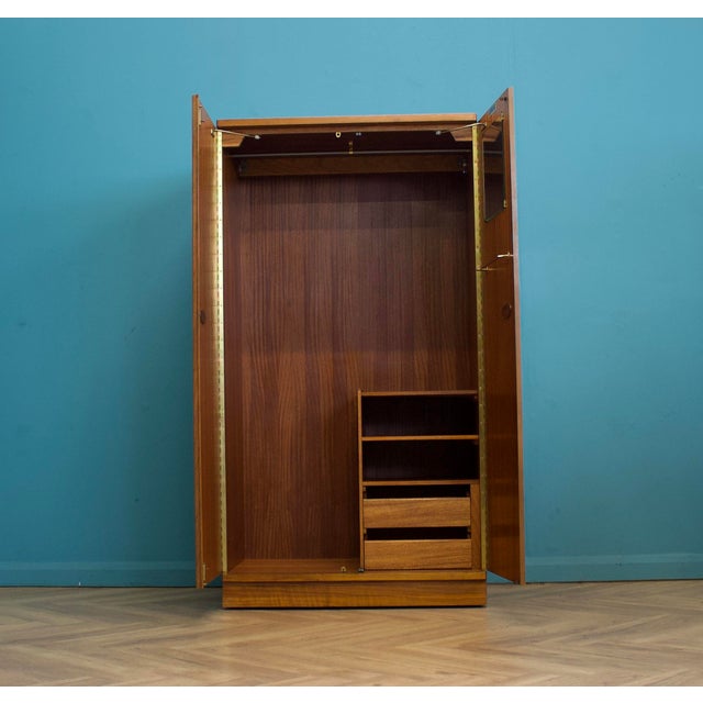 Wood Mid-Century Modern Walnut Wardrobe from Uniflex, 1960s For Sale - Image 7 of 12