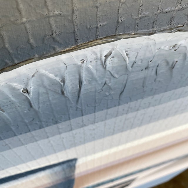 Blue Original Oversized Blue Cubist Style Geometric Painting For Sale - Image 8 of 12