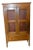 Vintage Wood & Brick Red Punched Tin Pie Safe Cabinet W/ Shelves & Lower Drawer For Sale