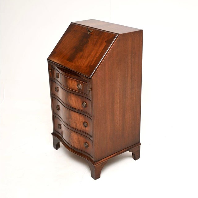 Wood Antique Georgian Writing Bureau, 1950 For Sale - Image 7 of 11