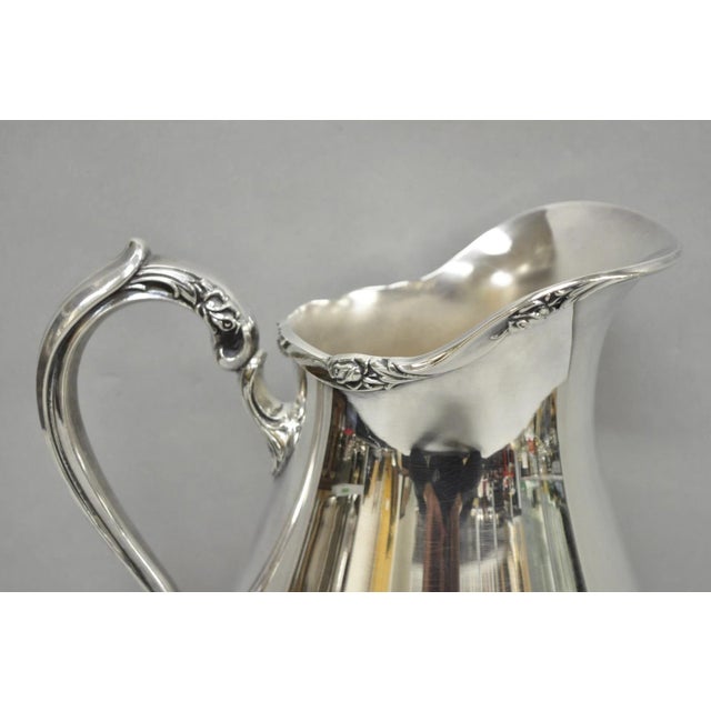 Vintage Webster Wilcox "Sylvia" Silver Plated Bulbous Footed Water Pitcher For Sale - Image 4 of 11