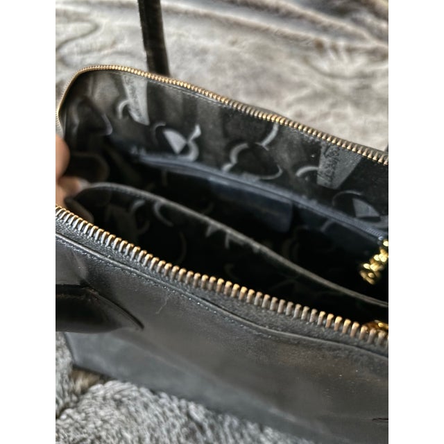 Black Salvatore Ferragamo Gancini Black Leather Purse For Sale - Image 8 of 8