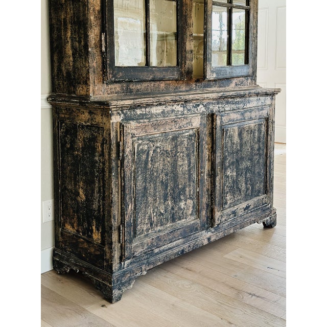 Black Antique Black Painted French Hutch For Sale - Image 8 of 14