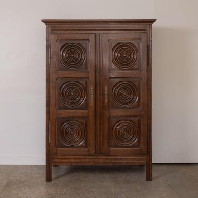 French 1940s French Carved Wood Cabinet by Charles Dudouyt, Attributed For Sale - Image 3 of 17