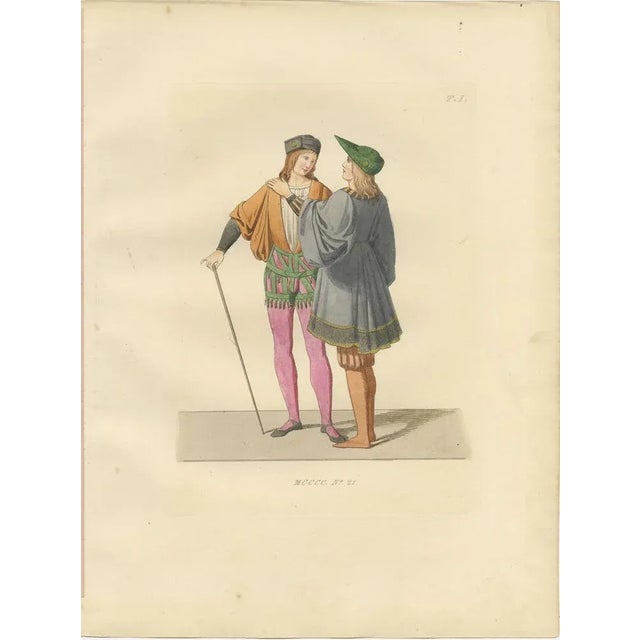 Mid 19th Century Italian Renaissance Figures of Pages, Cavalier, and Cardinal in Costume, 1845, Paper, Set of 3 For Sale - Image 5 of 10