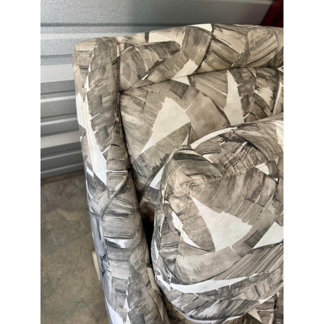 Lee Industries Palm Leaf Upholstered Lounge Chair- Set of 2 For Sale - Image 9 of 11