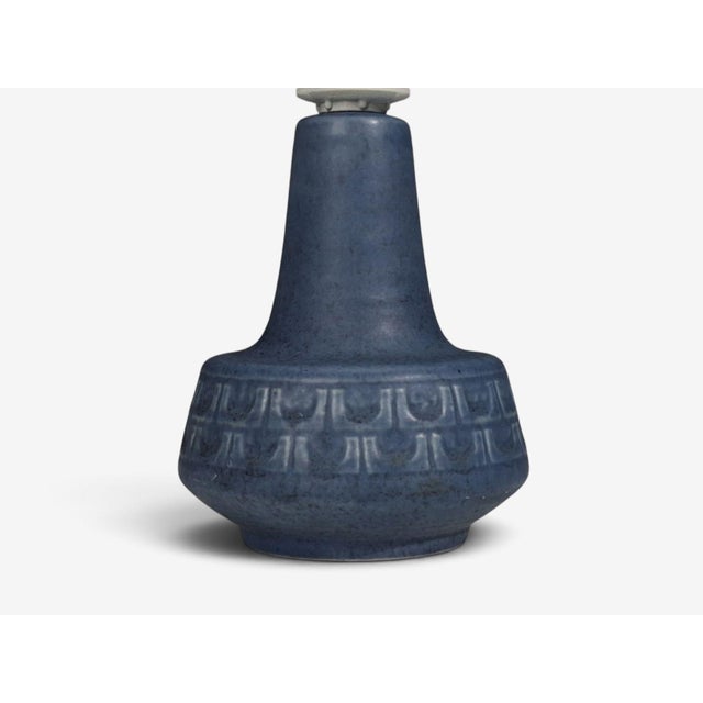 1960s Mid-Century Modern Soholm, Small Table Lamp, Light Blue Stoneware For Sale In New York - Image 6 of 10