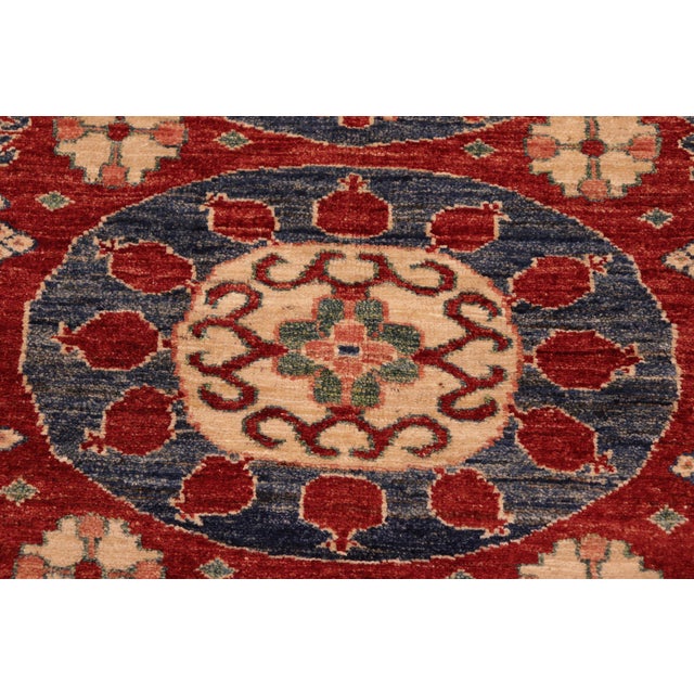 Rustic Super Kazak Red/Blue Wool Rug - 5'3'' X 6'3'' For Sale In New York - Image 6 of 10