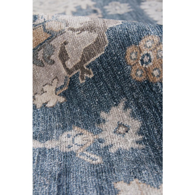Not Yet Made - Made To Order Chester Hand knotted Bamboo/Silk Navy Blue Rug-9'x12" For Sale - Image 5 of 6