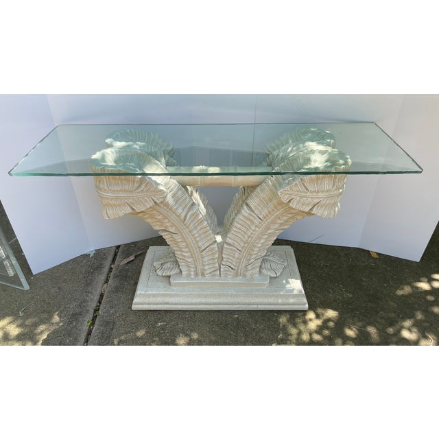 Mid 20th Century Vintage Serge Roche Style Mid Century Palm Leaf Bamboo ...
