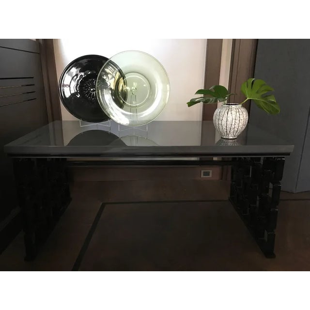 This beautiful Venetian item is a black blown glass totally hand made in 1960 circa by master craftmenships. It has an...