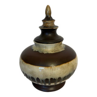 Vintage Cereomonial Temple Jar With Lid - A Set For Sale