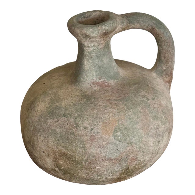 Vintage Primitive Clay Vessel Jug For Sale