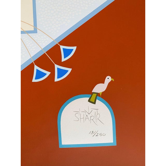 David Sharir, Israeli Naive Folk Art Birdhouse Silkscreen Lithograph David Sharir Birds For Sale In Miami - Image 6 of 10
