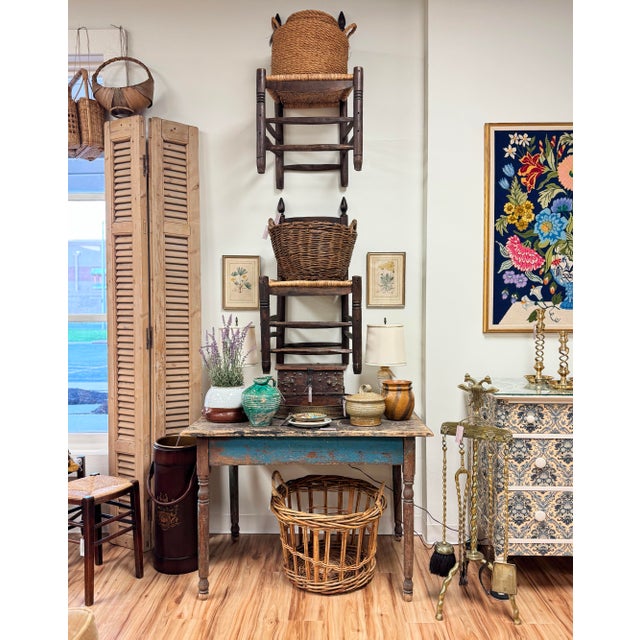 Large Vintage French Open Weave Basket For Sale - Image 10 of 10