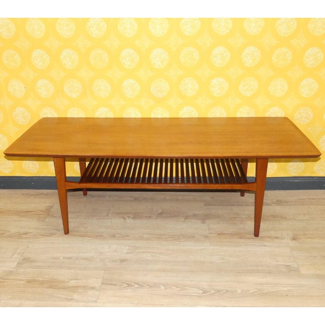 Vintage Teak Coffee Table with Shelf, 1960s For Sale - Image 6 of 14