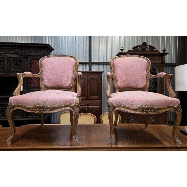 Louis XV Cabriolet Armchairs, Set of 2 For Sale - Image 3 of 5